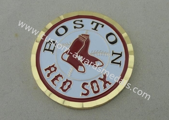 2.0 Inch Boston Red Sox Personalized Coins By Brass Die Struck Soft Enamel