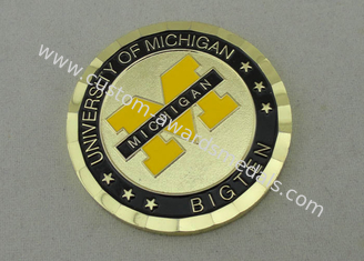 University of Michigan 2.0 Inch Personalized Coins With Brass Material And PVC Pouch Bag