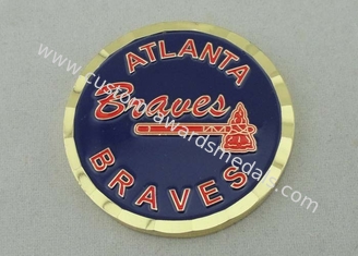 2.5 Inch Personalized Coins By Brass stamped  4.0 mm For Braves