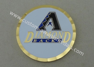 Gold Plating Zinc Alloy Die Casting Personalized Coins 1.75 Inch