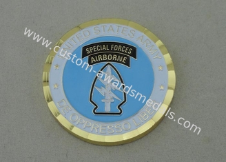 Airborne Brass Material Personalized Coins By Die Stamped With Soft Enamel