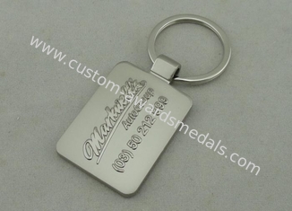 Zinc Alloy Die Casting Promotional Key Chain With Misty Nickel Plating
