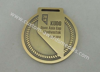 2014 Kudo Die Cast Medals With Zinc Alloy / Antique Gold Plating 65 mm