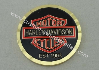 Brass Diamont Cut Personalized Coins Silkscreen / offset printing For Harley-Davidson