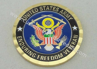 Personalized Coins By Brass Die Struck For Enduring Freedom Veteran And Diamond Cut Edge