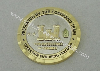 3D Personalized Coins For Operation Enduring Freedom With Nickel And Gold Plating