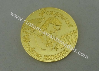 Zinc Alloy Die Casting Russia Souvenir Badges With Gold Plating