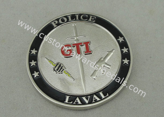 Laval Police Zinc Alloy Die Casting Personalized Coin With 1.75 Inch And Nickel Plating