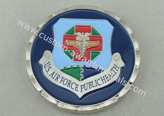 US Air Force Public Health Personalized Coins , Zinc Alloy Die Casting in Size 1 3/4 Inch And Nickel Plating