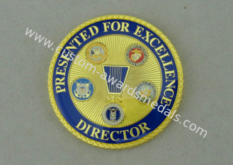 Presented For Excellence Personalized Coin With Zinc Alloy Material 2.0 Inch And Rope edge