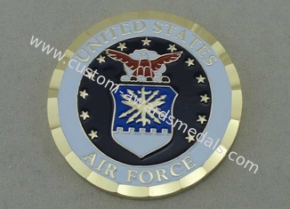 Personalized Coin For US Air Force With Copper Material 2.0 Inch And Diamond Cut Edge