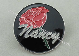 Soft 1.5 inch Brass Nancy Enamel Lapel Pin With Nickel Plating