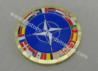 2.0 Inch ISAF Personalized Coins , Coin Box Packing , Brass Punched With Soft Enamel