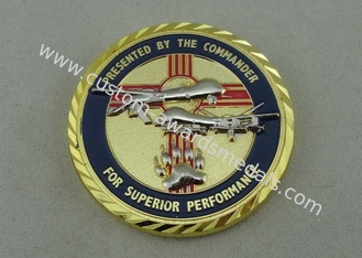 Superior Performance Personalized Coins , Copper Stamped Gold /  Nickel Plating Diamond Edge