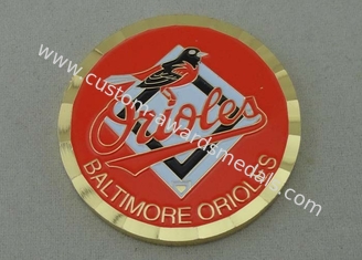 Gold Plating 2.0 Inch Baltimore Orioles Metal Coin by Brass stamped