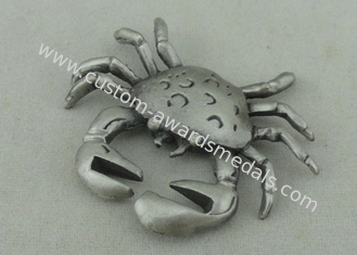 Full Relief Crabs Custom Made Badges  , Pewter Material Antique Nickel Plating