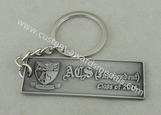 Antique Silver Plating ACS Promotional Keychain Zinc Alloy Die Casting 2.0 mm