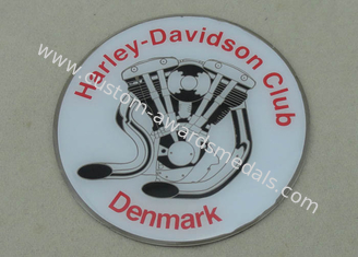 Photo Etched 3.0inch Souvenir Badges , Harley Davidson Club Epoxy Badge