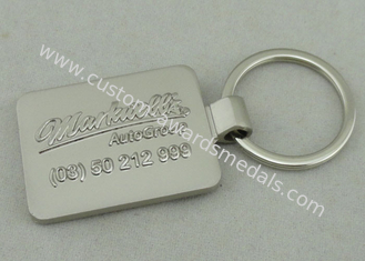 2.5mm Auto Promotional Keychain Zinc Alloy Die Casting With Misty Silver Plating