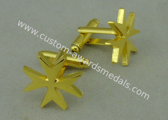 Gold Plating Personalized Tie Bar Cufflink 22mm With Zinc Alloy