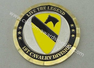 Personalized 1ST Cavalry Division Coin , Two Tone Plating Die Stamped And 2.0 Inch