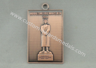 3D Zinc Alloy Antique Copper Plating Die Cast Medals For Haakon VII Norges Konge
