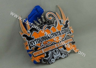 4.0 Inch Nytournaments Medal Soft Enamel Zinc Alloy 3.5 mm With Ribbon