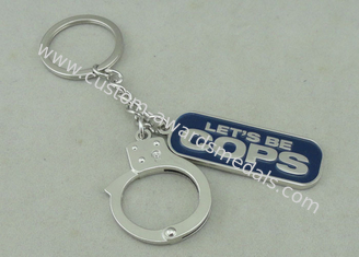 Cops Promotional Keychain Zinc Alloy Soft Enamel With Silver 42 mm