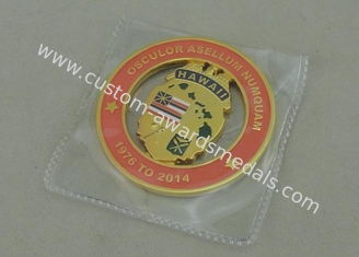 50.8mm Zinc Alloy Coin Custom Die Casting Gold Synthetic Enamel