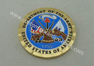 Brass Die Stamped Custom Military Coins Hard Enamel And Diamond