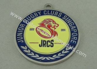 Shiny Nickel Enamel Medal , Zinc Alloy Die Casting Sports Badge