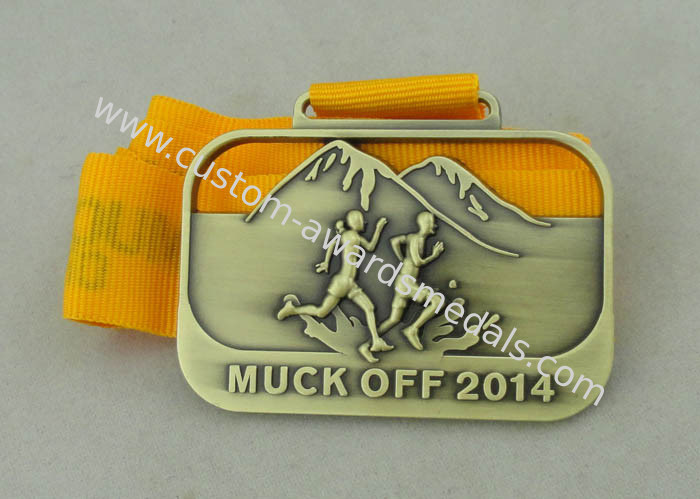 Muck Ribbon 3D Die Casting Running Ribbon Medals For 2014 Muck Off And Antique ...