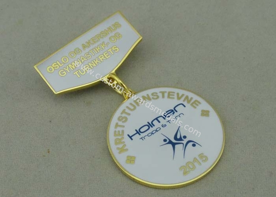 Brass Stamped Awards Medals Gold With Imitation Hard Enamel For Memorial Meeting