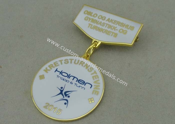 Brass Stamped Awards Medals Gold With Imitation Hard Enamel For Memorial Meeting