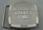3D Double Sided Metal Buckle with Anti Gold, Mat Gold, Mat Nickel, Misty Nickel Plating for Morongo Valley Fire