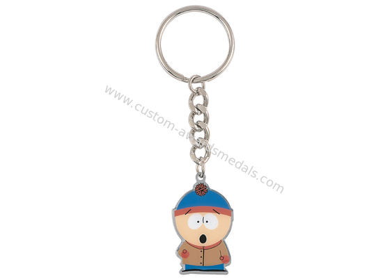 High Quality Iron or Brass or Copper Metal Stamping Promotional Keychain with Soft Enamel