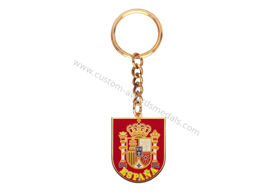 High Quality Iron or Brass or Copper Metal Stamping Promotional Keychain with Soft Enamel