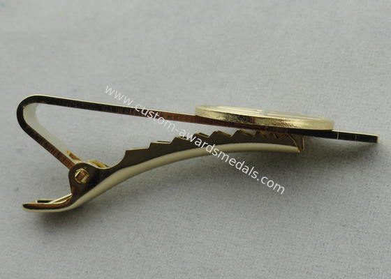 Aluminum, Stainless Steel, Copper Stamping Personalized Tie Bar, Collar Tie Bars With Gold Plating