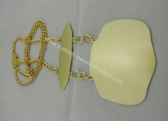 3D Carnival Zinc Alloy, Pewter Medal by Offset Printing, Long Gold Plating Metal Chain