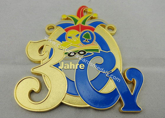 2D or 3D CY Carnival Medal by Zinc alloy with Soft Enamel, Gold Plating, Flat Back Side