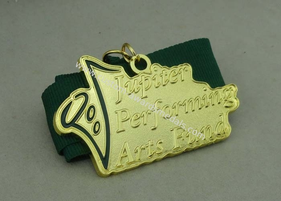 Blue Zinc Alloy Medals 3D Die Casting Brass Plating With Soft Enamel