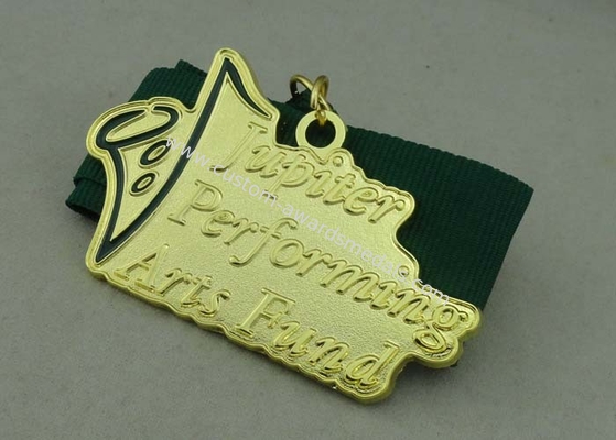 Blue Zinc Alloy Medals 3D Die Casting Brass Plating With Soft Enamel