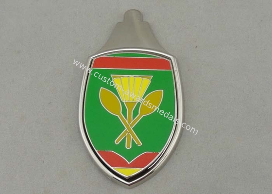 Car Souvenir Badges Brass Die Struck Imitation Hard Enamel Silver