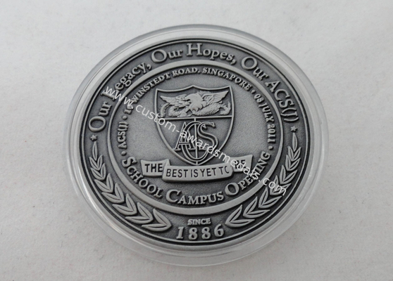 2D or 3D Personalized Coins / School Campus Coin with Antique Silver, Anti Nickel, Anti Brass Plating