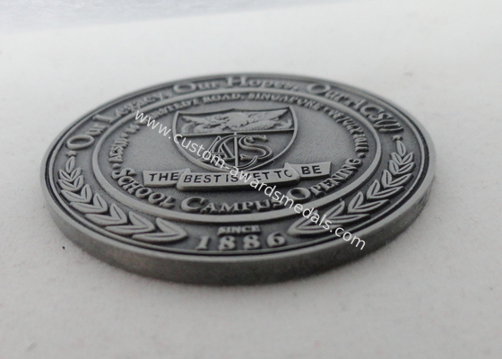 2D or 3D Personalized Coins / School Campus Coin with Antique Silver, Anti Nickel, Anti Brass Plating