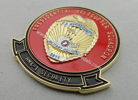 Two Tons Plating 3D Copper / Zinc Alloy / Pewter US Marine Corps Coin for Commemorative, Corps, Club