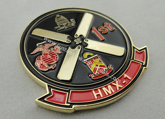 Two Tons Plating 3D Copper / Zinc Alloy / Pewter US Marine Corps Coin for Commemorative, Corps, Club