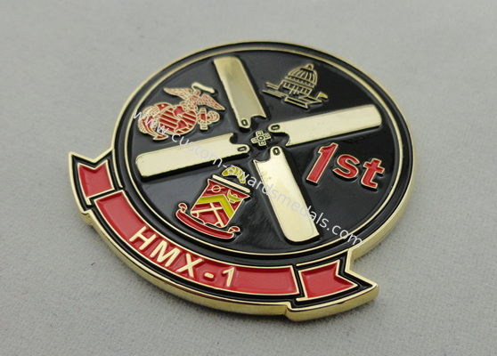 Two Tons Plating 3D Copper / Zinc Alloy / Pewter US Marine Corps Coin for Commemorative, Corps, Club