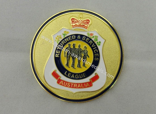 Iron / Brass / Copper Returned & Service Personalized Coins with Soft Enamel, Gold Plating for Commemorative