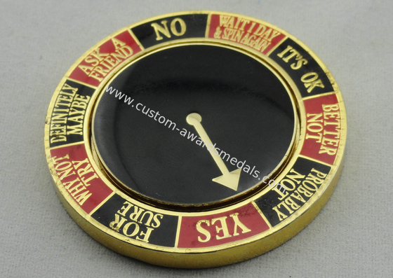 High Quality Zinc Alloy Soft Enamel Spinning Coin with Anti Brass, Anti Copper, Gold Plating